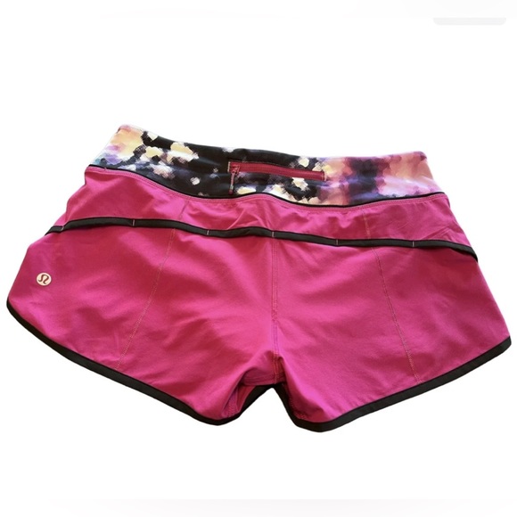 Lululemon Women's Speed Up Raspberry Blooming Pixie Running Athletic Shorts Sz 6 - Picture 2 of 8